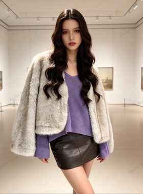 2026爆款水貂绒外套女秋冬防寒外穿洋气显瘦雪兰V领短款