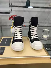 Round Owens High-Top Men's Canvas Shoes Summer Breathable Thick Sole Height Increasing High Street Fashion Skate Shoes Ankle Boots RO Shoes for Women