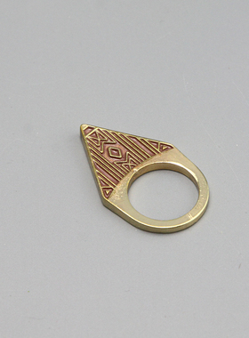 G复古vintage设计师款三角民族夸张个性戒指指环孤品