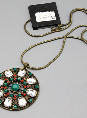 Y复古vintage民族巴洛克夸张个性中古项链毛衣链孤品