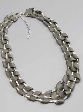 Z复古vintage大牌打标高级灰手工设计项链孤品