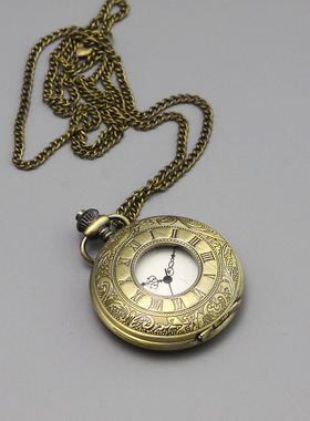 G复古vintage中古怀表造型长款项链毛衣链孤品