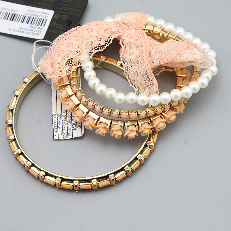 BO外贸 打标 宝石 玫瑰花 百搭时尚造型手镯孤品