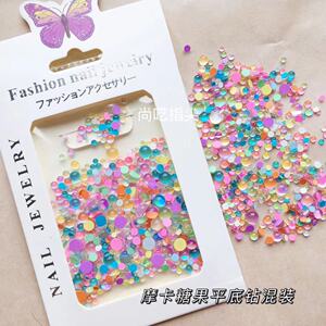日韩美甲摩卡平底钻彩钻小清新