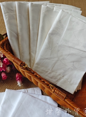 ~外贸日本纯棉枕套~春夏软糯40x65清新小提花信封式 纯白色枕芯套