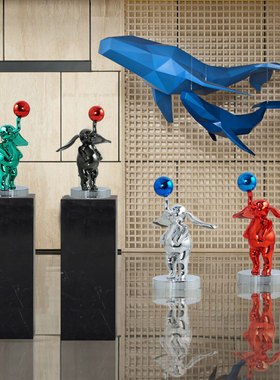 现代简约客厅创意招财小象艺术品