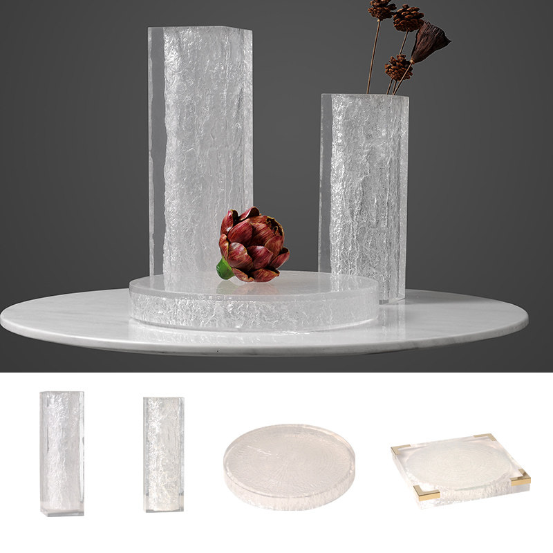 透明树脂花插摆件简欧餐厅软装