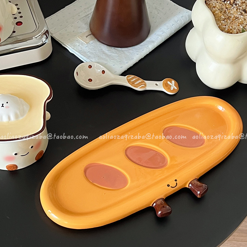 釉下彩可爱面包盘陶瓷餐具