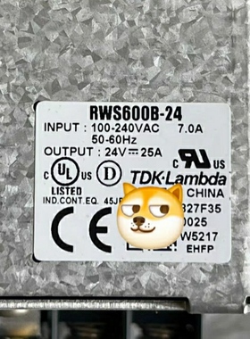 RWS600B-24医疗设备拆机稳压电源TDK-lambda功能完好24V25A600w