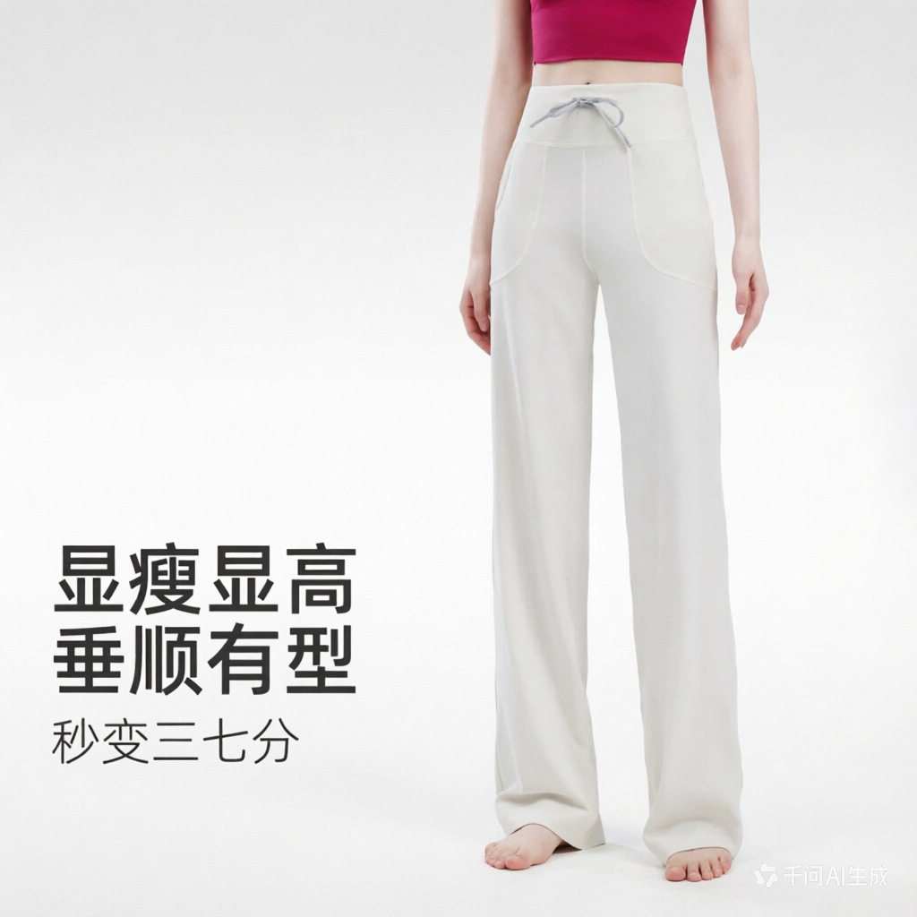 瑜伽长裤女春季休闲裤高弹显瘦宽松阔腿高腰健身服瑜伽裤阔腿裤