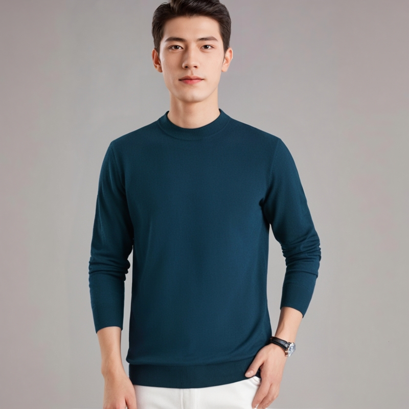 精纺羊绒男士针织打底衫圆领毛衣