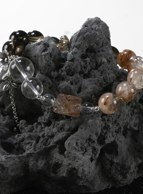 SHURUI  黑超晶 超七 茶晶白水晶手串手链温润百搭设计感