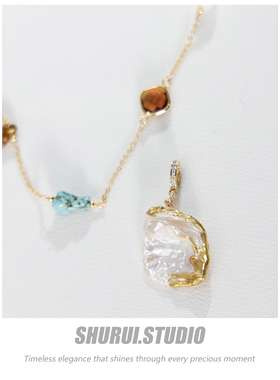 SHURUI巴洛克珍珠耳环法式轻奢