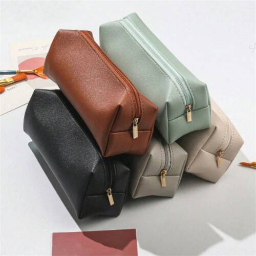 1pc Large Capacity Pen Bag PU Leather Pen Case Stationery Ho