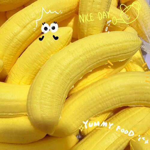 Kawaii Soft Banana Squishy Toy Slow Rising Yellow Banana Fle