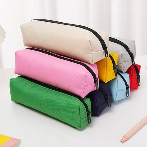 Solid Color Pencil Case Pencil Pouch School Supplies Portabl