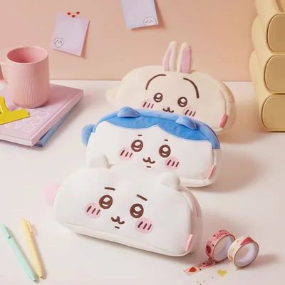 Chiikawa Pencil Case Cartoon Hachiware Plush Pen Bag Usagi S