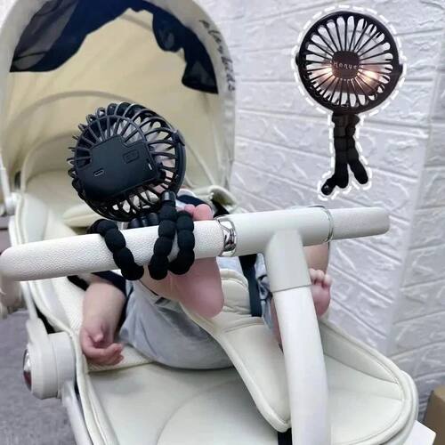 Portable USB Desktop Folding Fan,Outdoor Baby Stroller Handh