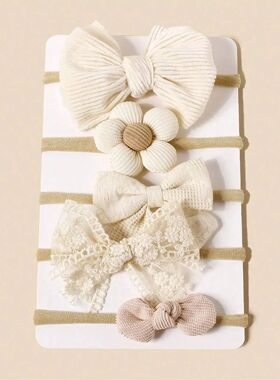 5 pcs different flower shaped baby headbands sweet and lovel