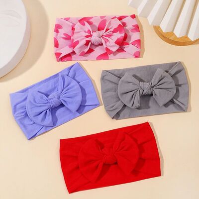 Solid Colors Baby Bowknot Headband Broadside Headwear Kids G