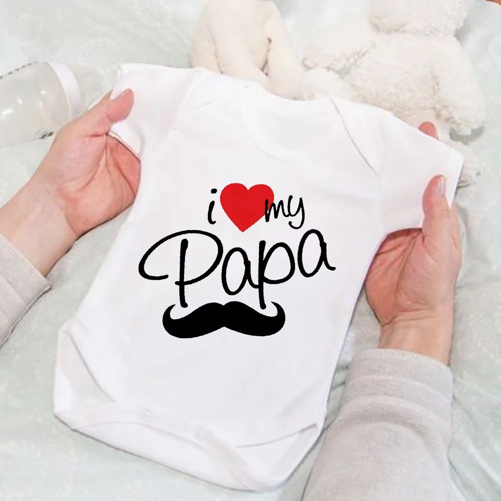 I Lover My Papa Printed Baby Romper Funny born Casaul Outfit