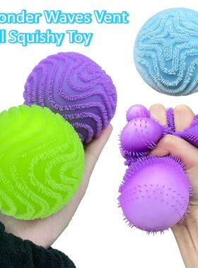Fuzz Ball Squishy Toy Wonder Waves Vent Ball Textured Sss Re