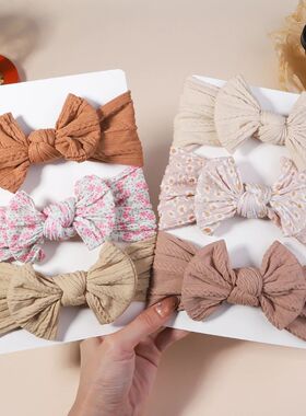 3Pcs Girls Cable Knit Turban Baby Bows Headbands For Childre