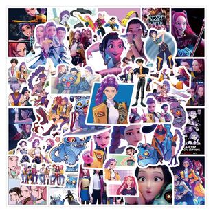 50PCS Cute KPop Demon Hunters Stickers Derpy Tiger Decals Fo