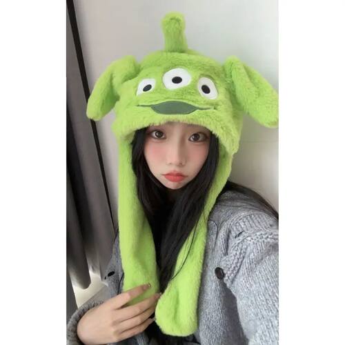 Disney Anime Toy Story Alien Cartoon Hat Scarf, Ears Moving,