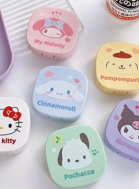 Kawaii Contact Lenses Box Hello Kitty Cinnamoroll Kuromi Por