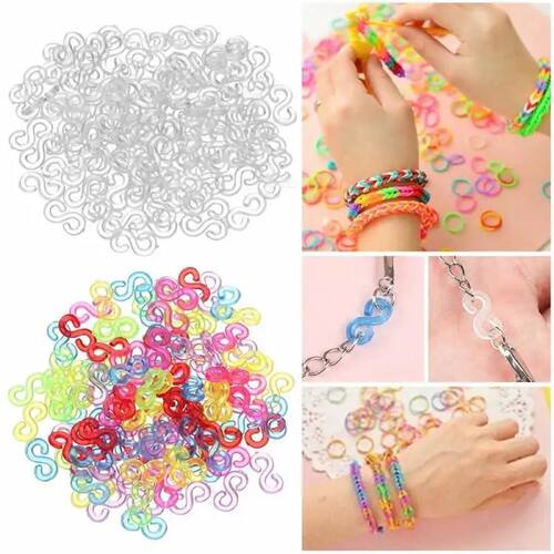 200pcs Loom Bands S Clips Colorful S Clips Loom Band Connect