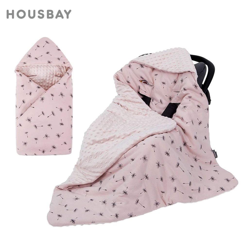 Newborn Baby Blanket With Hooded Windproof Go Outside Warm P