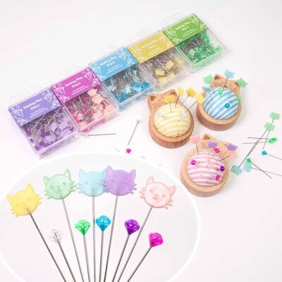 80pcs DIY Crafts Sewing Pin Holder Multi-Color with Position