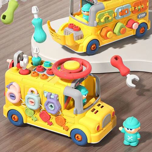 Kids Six Sided Disassembl Assembl Engineer Vehicle Slid Inte