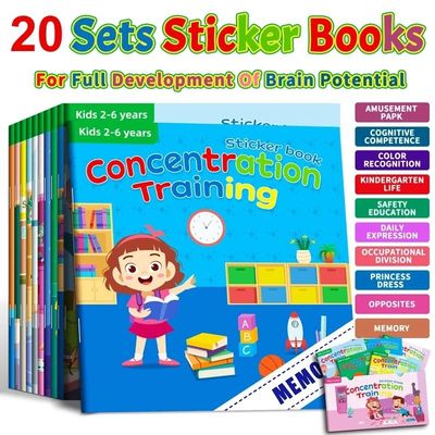 Montessori Toys Cartoon Sticker Books Focus on Potential Dev
