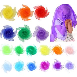 6pcs/lot Colorful Scarves Nylon Silk Children Sports Toys Da