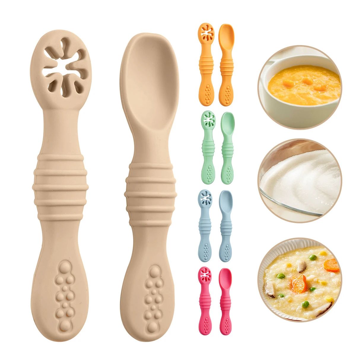 Baby Silicone Grinding Training Spoon Feeding Complementary