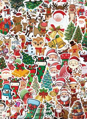 100PCS Santa Claus Graffiti Stickers Decorate Guitar Noteboo