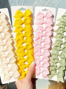 10Pcs/Set 2.4'' Colorful Ribbon Bowknot Hair Clip For Baby G