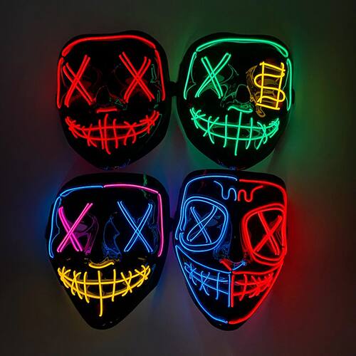 Wireless Halloween Neon LED Purge Mask Masque Masquerade Par