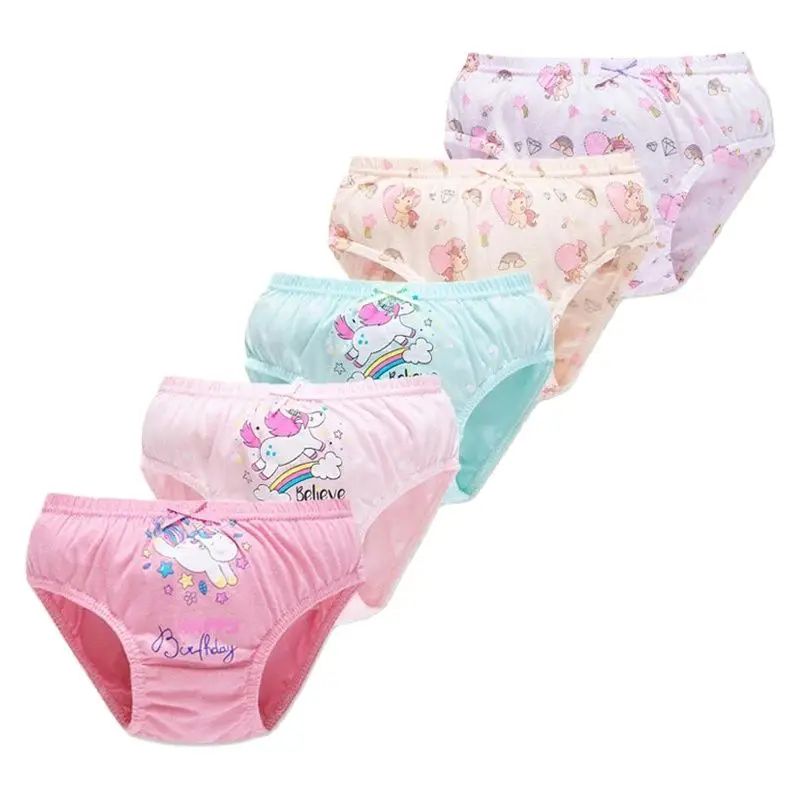 5Pcs/Set Assorted Styles Cute Cartoon Girls Underwear Pantie