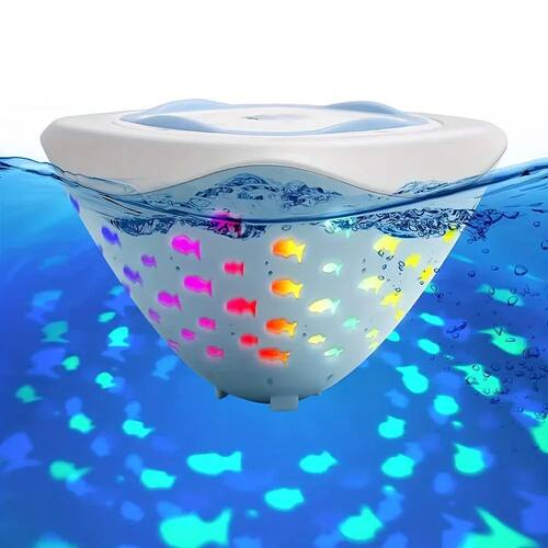 1pc LED Floating Fish Projection Bath Toy - Vibrant Multicol