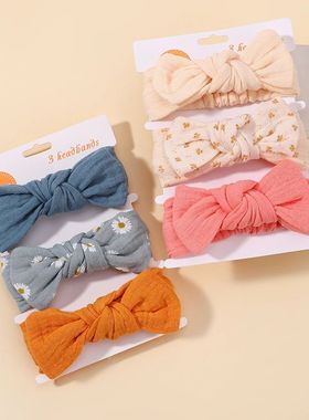 3pcs Baby Girls Headband Set Bow Knot Head Wrap Bandage Kids