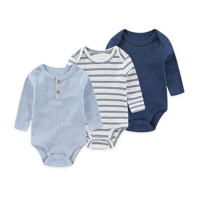 Kiddiezoom 3 Pcs born Cartoon Long Sleeve 100%cotton Baby Bo