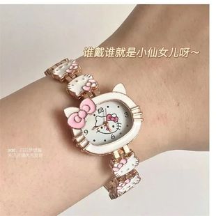 Kitty Watch Bow Cute Girl Sweet Hello Student Cartoon Female