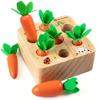 Montessori Toys for 1 Year Baby Pull Carrot Set Game Kids Wo