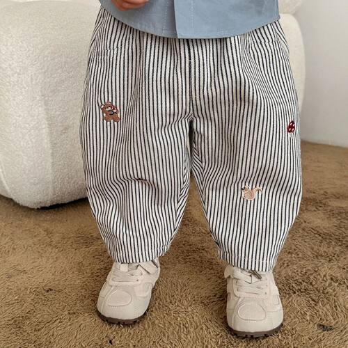 2026 Fall  Toddler Kids Pants Cotton Cartoon Embroidered Har