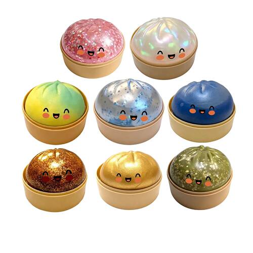 Cute Bao Bun Dumpling Squishy Slime Sss Relief Toys Non-Stic