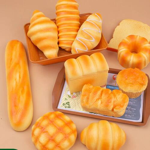 1/3/6PCS Toast Bread Squishy Toys Slow Rebound Simulation Br