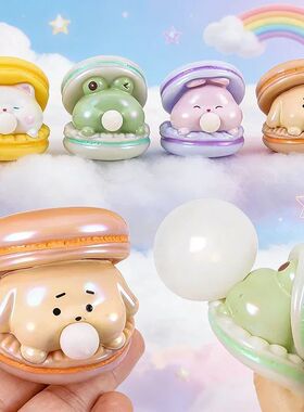 Creative Spit Bubble Burger Squishy Toy Cute Macaron Cartoon